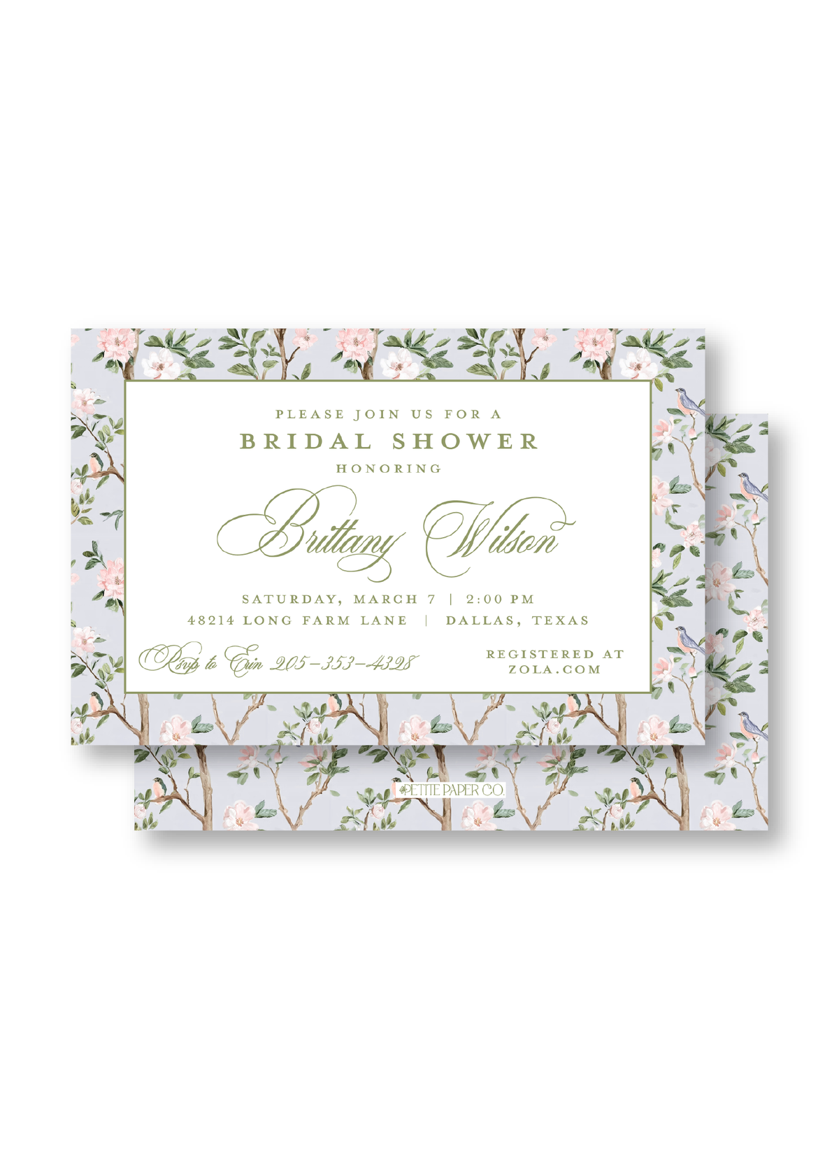 Chinoiserie Shower Invitation