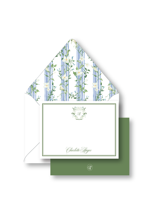 Floral Crest Stationery