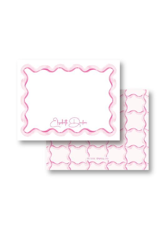 Wavy Pink Stationery